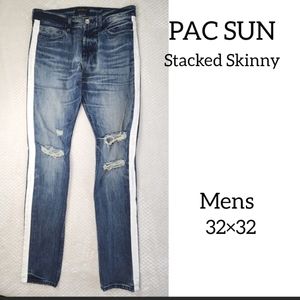 PACSUN  MENS STACKED SKINNY DISTRESSED SUZE 32×32